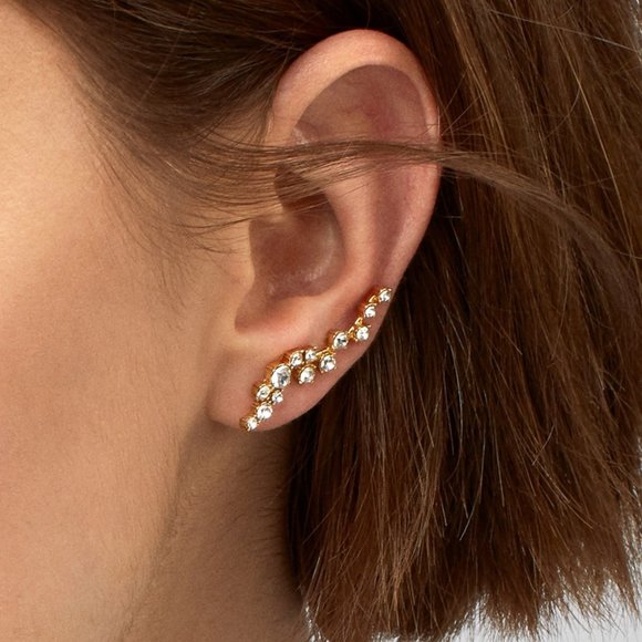 BaubleBar Jewelry - NWT Baublebar Farah Gold And Crystal Ear Crawlers